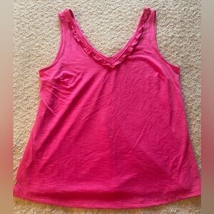 Gigi Ruffle Tank: Raz Berry